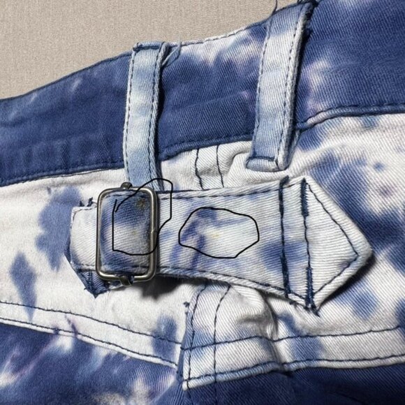 Wildfang Pants Womens Medium Blue White Tie-Dye The Essential Work Pant WP5300 - Picture 4 of 15